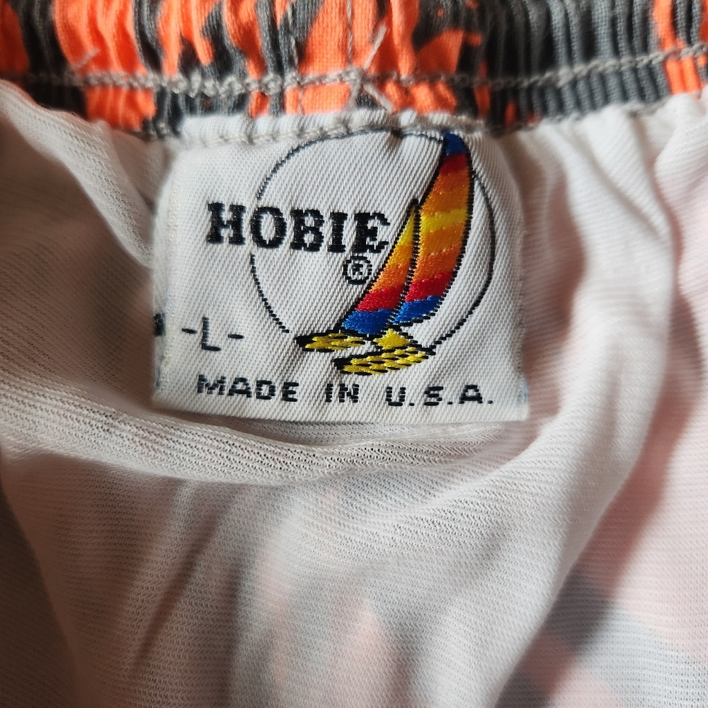 Vintage Mens Hobie Orange and Gray Swim Shorts Size L - Picture 4 of 7